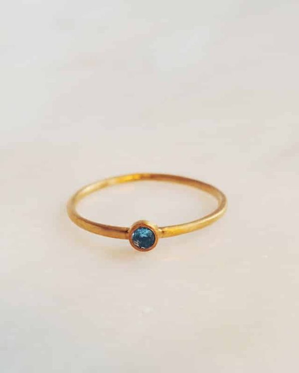 Handmade Gemstone Ring Cyan