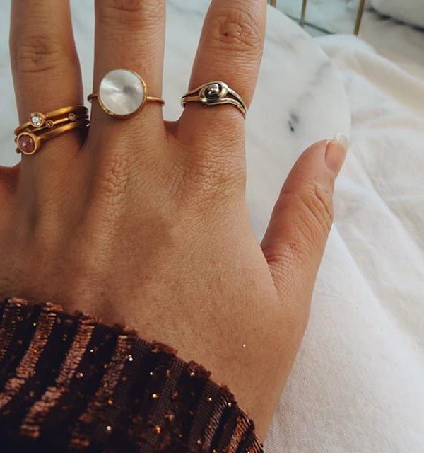 Handmade gold plated gemstone rings