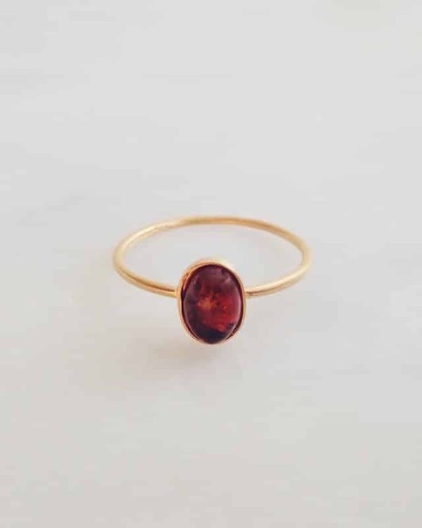 Handmade Gemstone Ring Amber