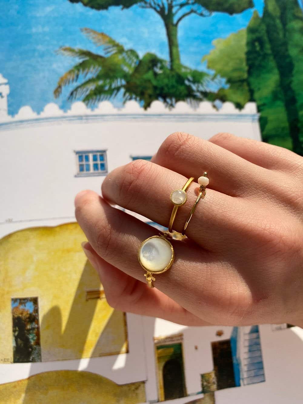 Handmade Gemstone Ring Trinity