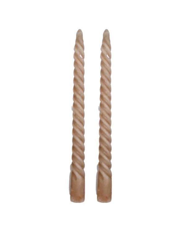 Matt Mauve Twisted Candle Set Of 2