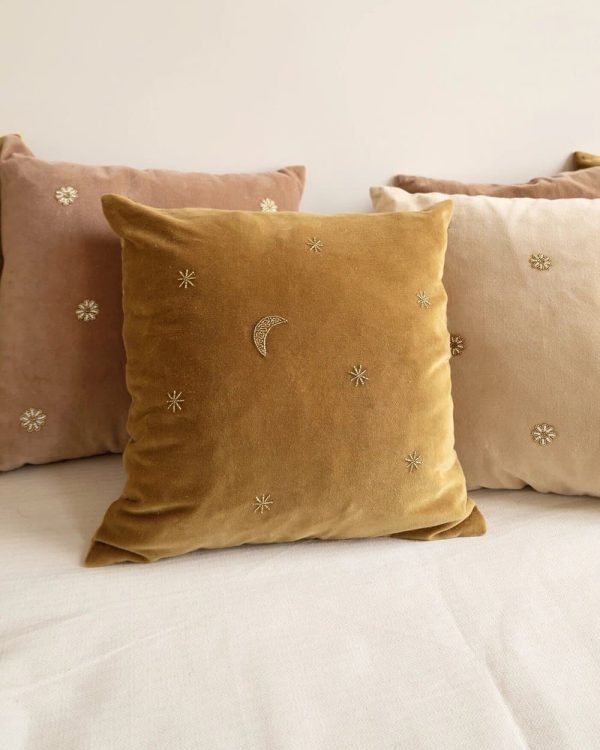 Velvet Cushion Moon & Stars