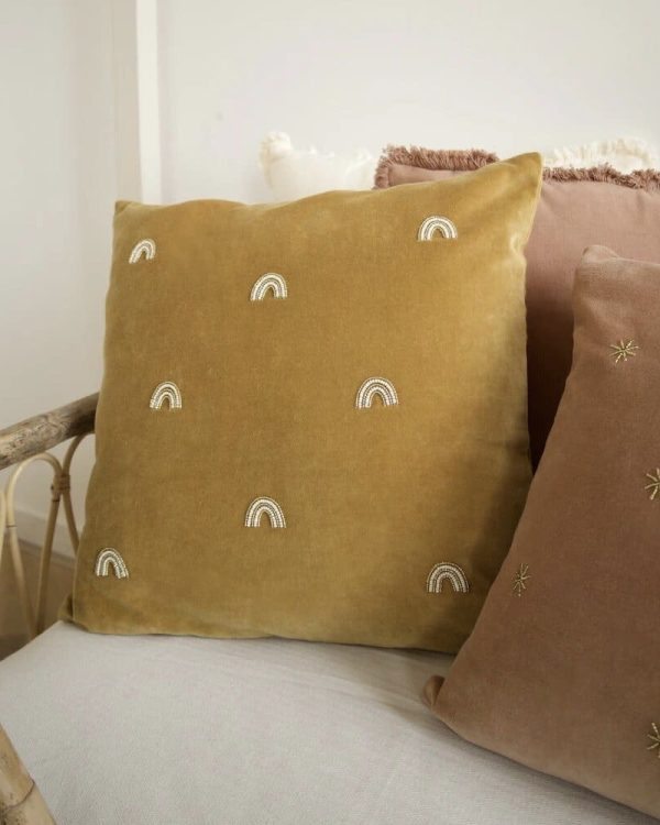 Velvet Cushion Rainbows