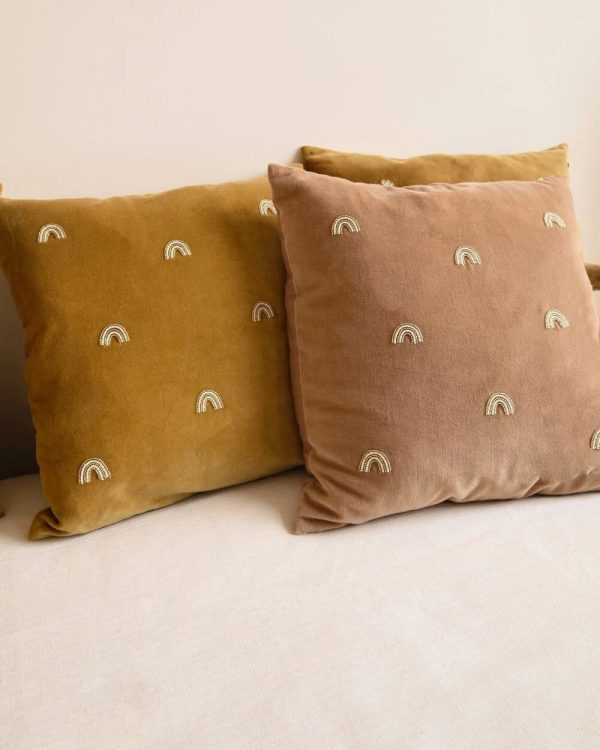 Velvet Cushion Rainbows