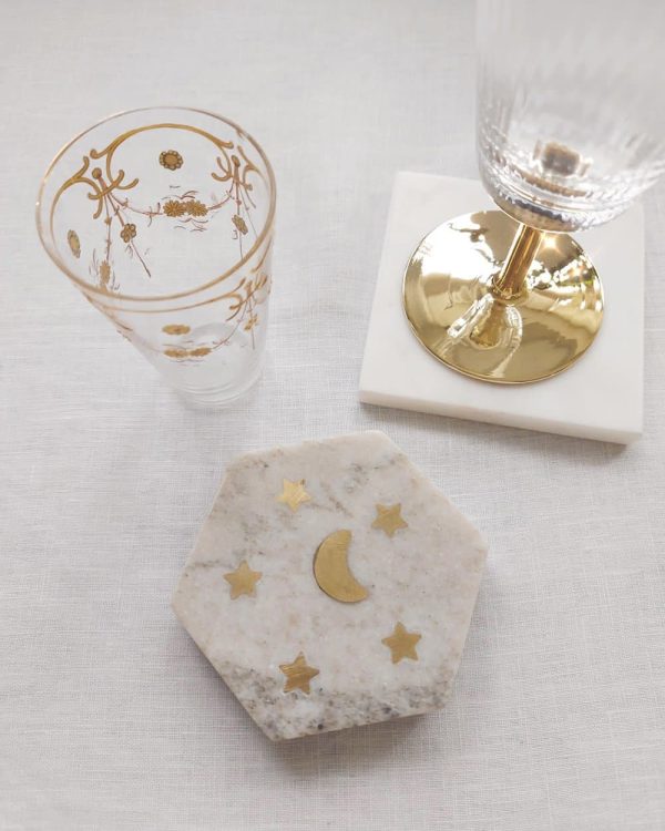 Marble Coaster Moon & Stars