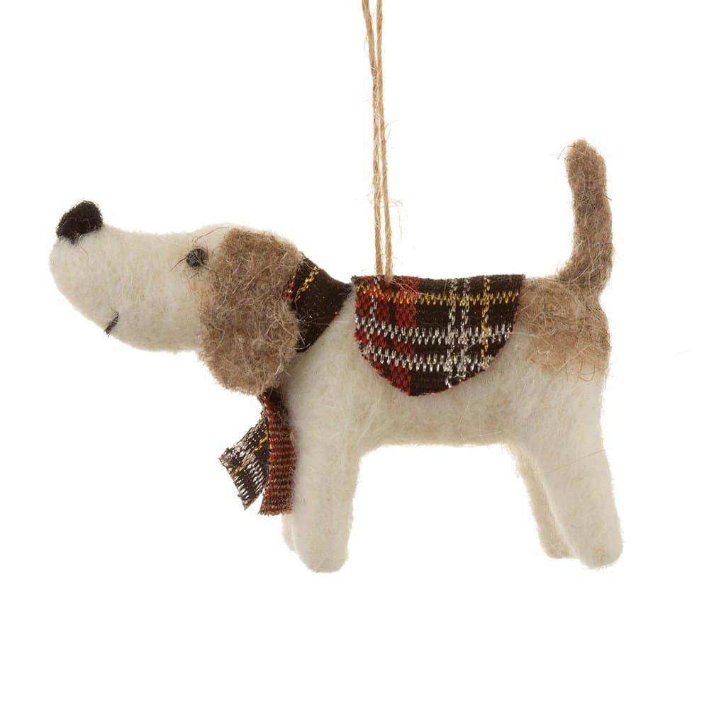 Tartan Dog Felt Ornament
