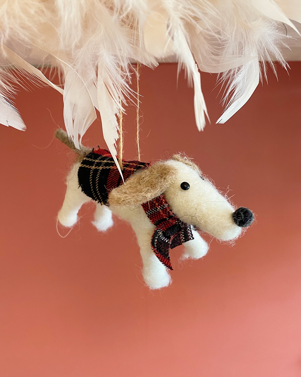 Tartan Dog Felt Ornament