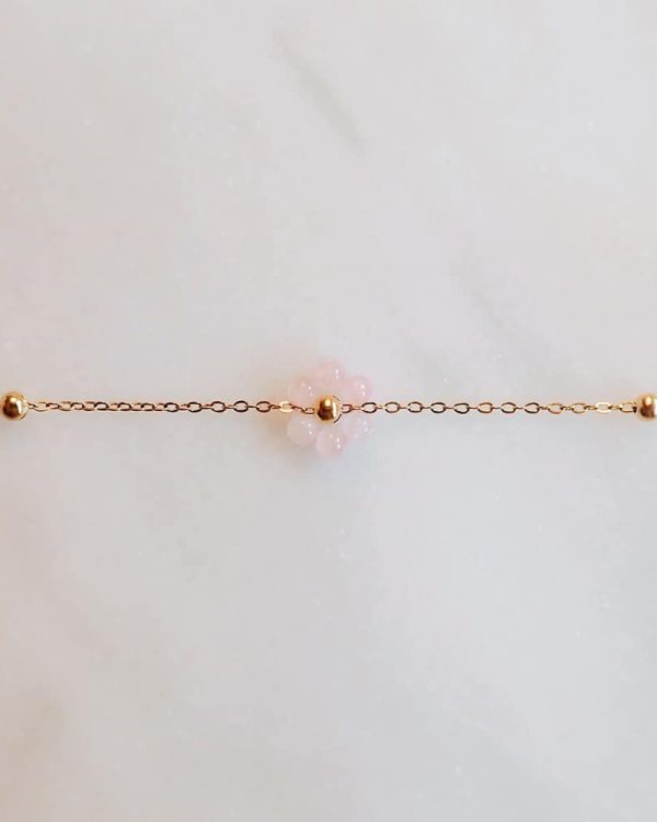 Flower Bracelet Rose Quartz