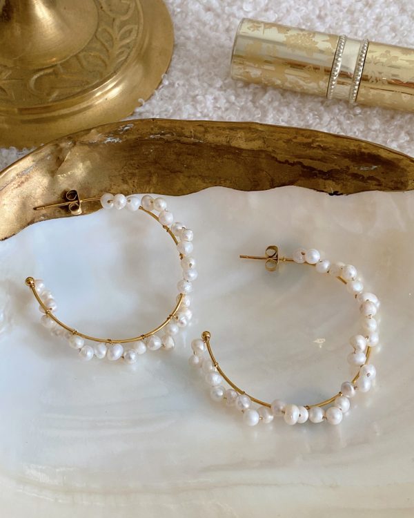 Freshwater Pearl Hoop Earrings