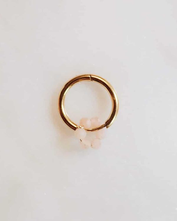 Peach Moonstone Wildflower Earring