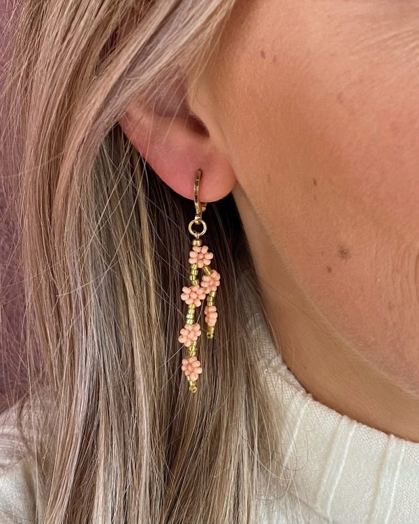 Beaded Flower Garland Earrings