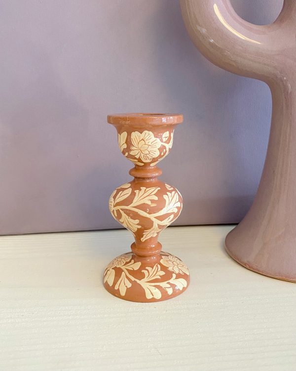 Floral Print Candle Holder Lilac