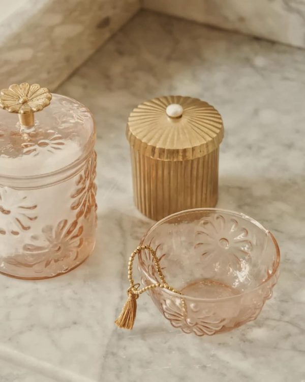 Glass Flower Bowl Blush