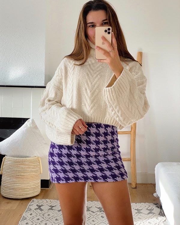 Turtleneck Knit Sweater Ivory