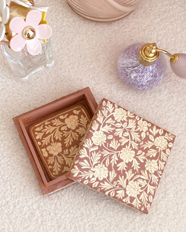 Lacquered Floral Print Box