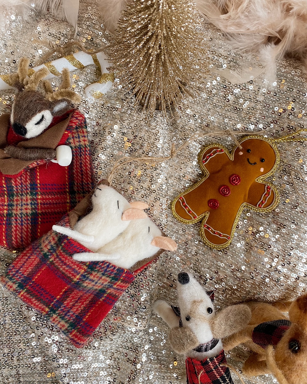 Tartan Dog Felt Ornament