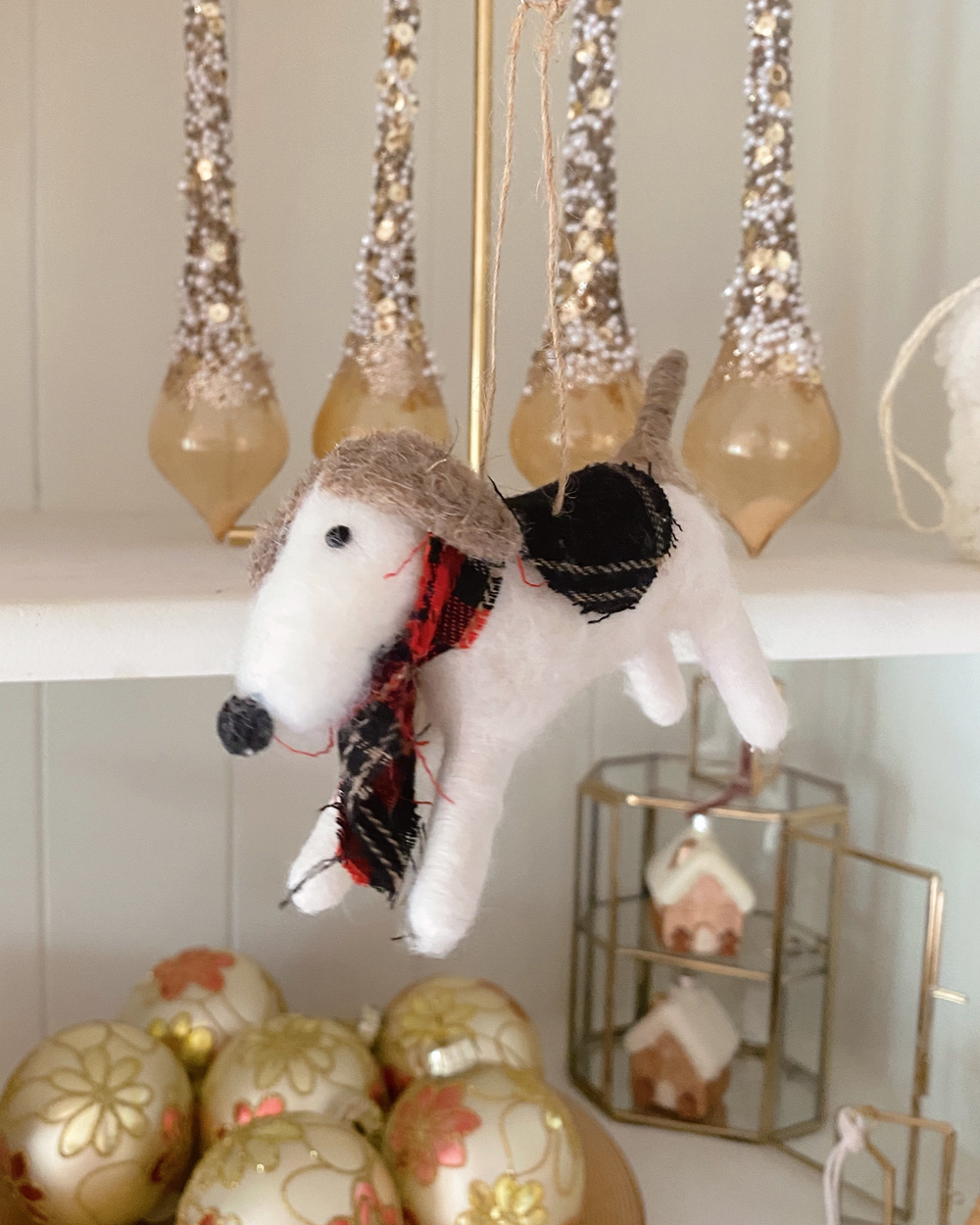 Tartan Dog Felt Ornament