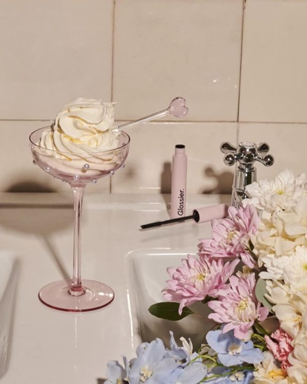 Let's Drink Pearls Pink Glass