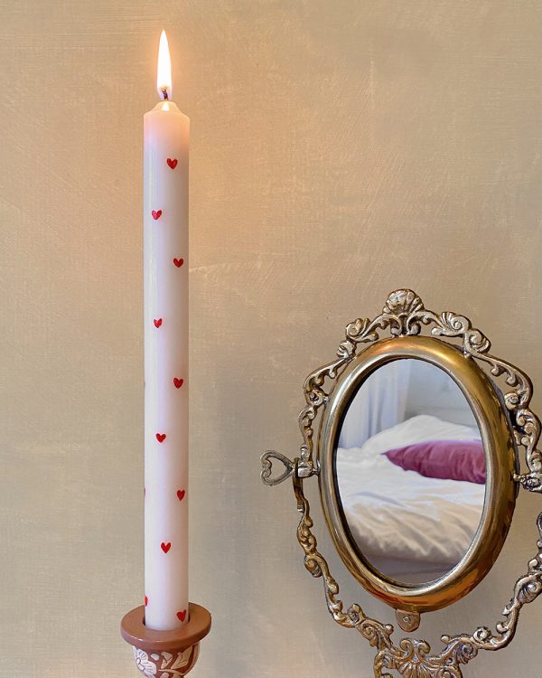 Hand Painted Heart Candle