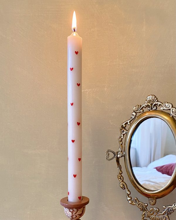 Hand Painted Heart Candle