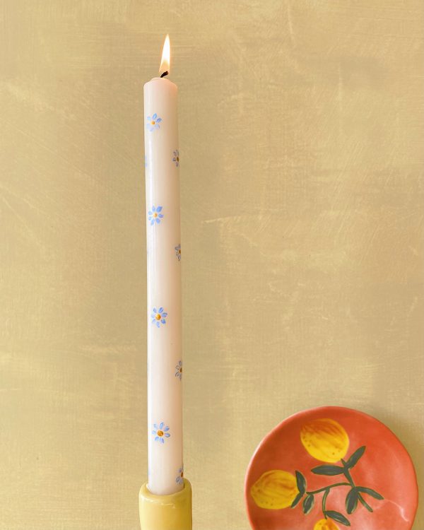 Hand Painted Petal Flower Candle