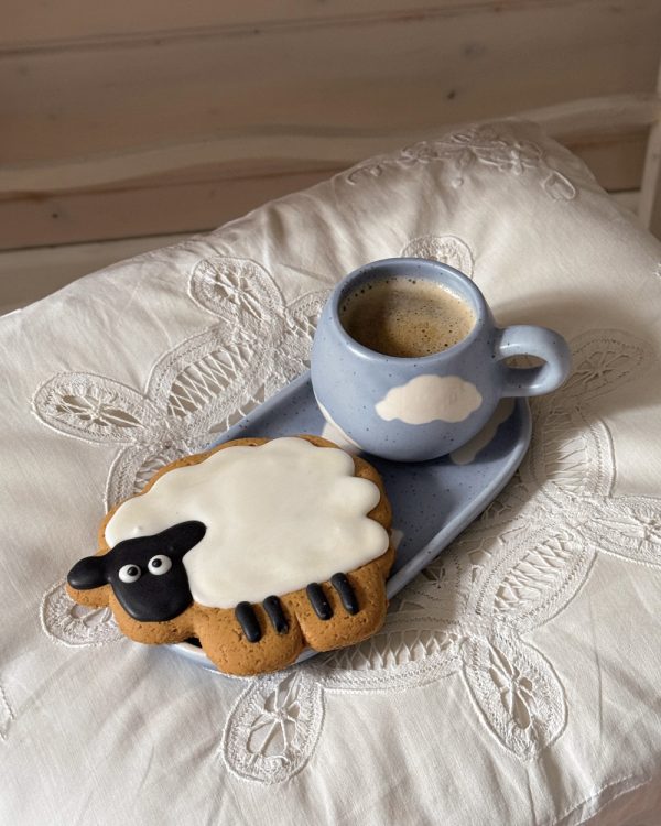 Ceramic Cloud Espresso Cup Tray Set