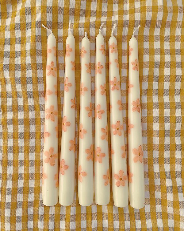 Hand Painted Blossom Flower Candle