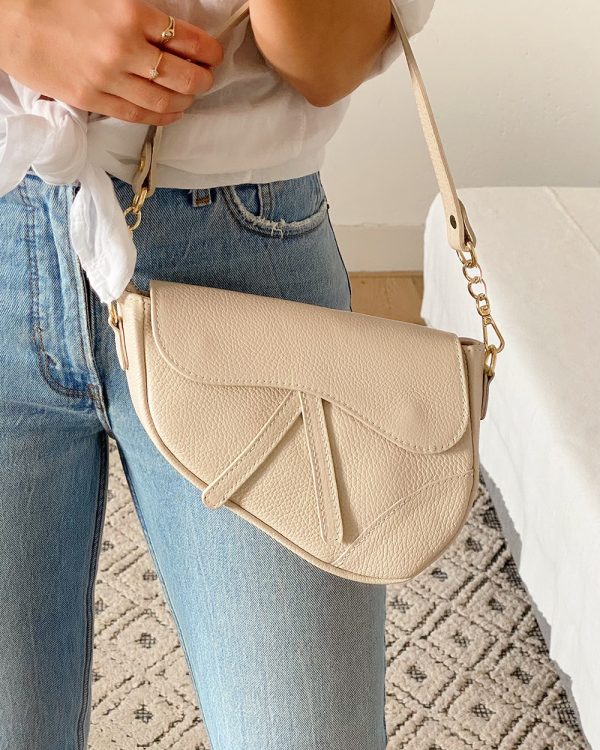 Leather Saddle Bag Ivory