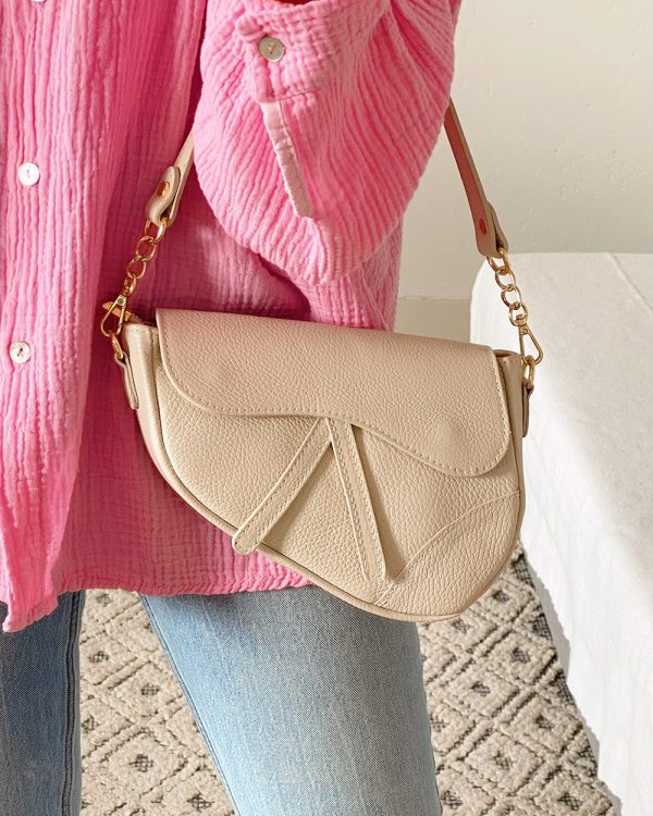 Leather Saddle Bag Ivory