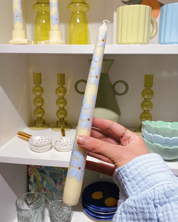 Hand Painted Wildflower Candle
