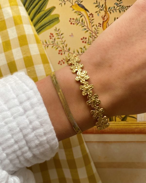 Petal Flower Cuff Bracelet