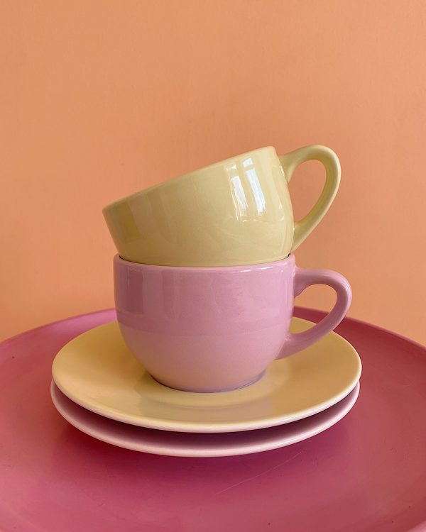 Vintage Pastel Cup Saucer Set