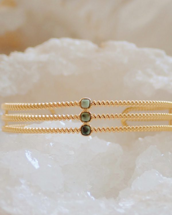 African Turquoise Moondrop Cuff Bracelet