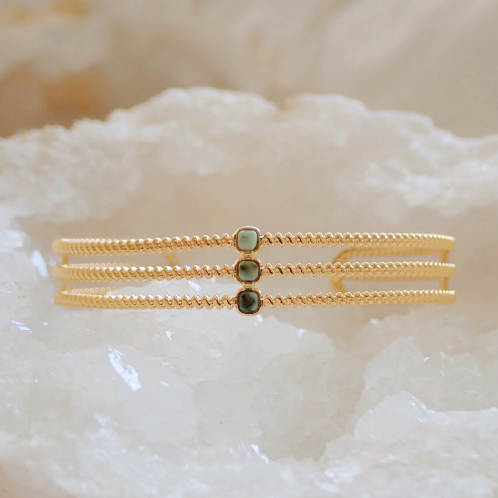African Turquoise Moondrop Cuff Bracelet