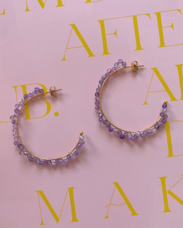 Amethyst Hoop Earrings