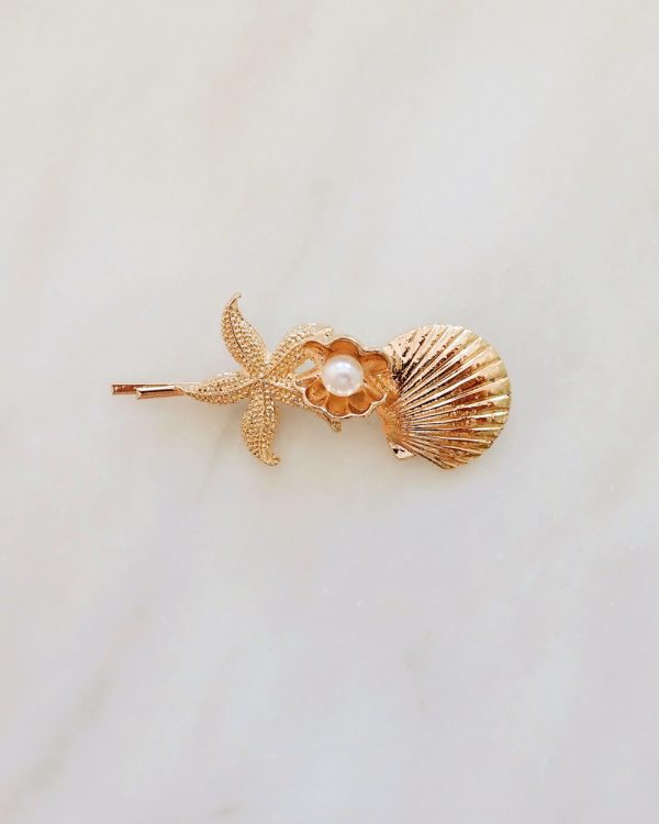 Azure Pearl Hair Clip