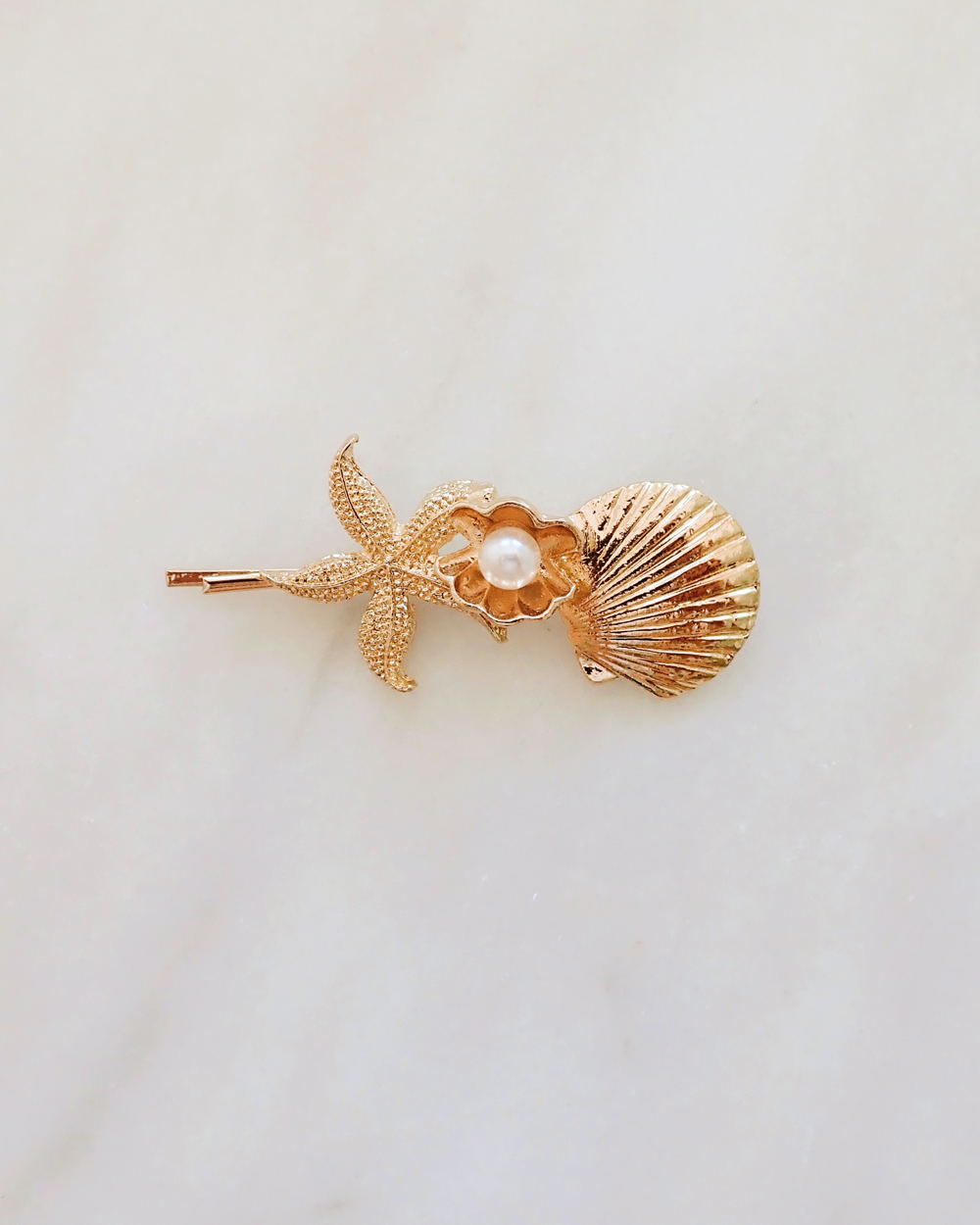 Azure Pearl Hair Clip