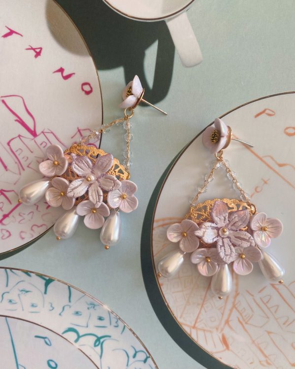 Lilac Wildflower Whispers Drop Earrings