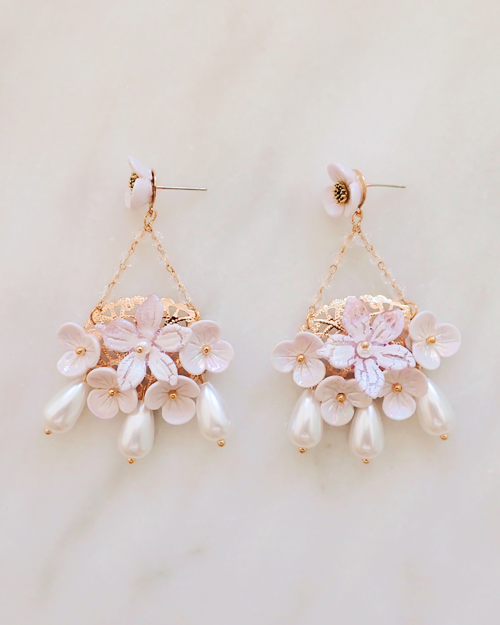 Lilac Wildflower Whispers Drop Earrings