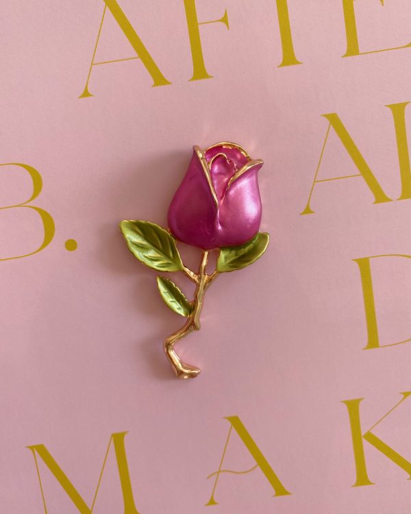Victorian Rose Enamel Brooch