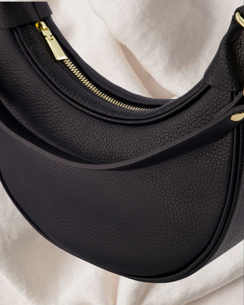 Leather Half Moon Bag