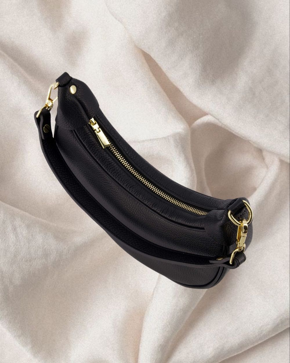Leather Half Moon Bag
