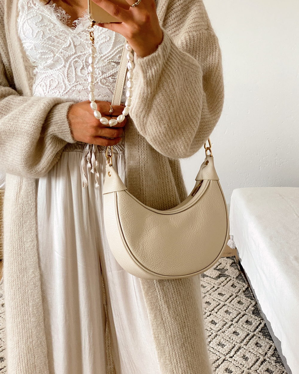 Leather Half Moon Bag