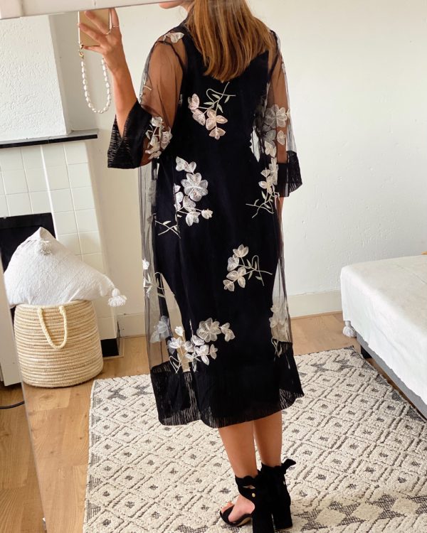 Midnight Blossom Floral Kimono