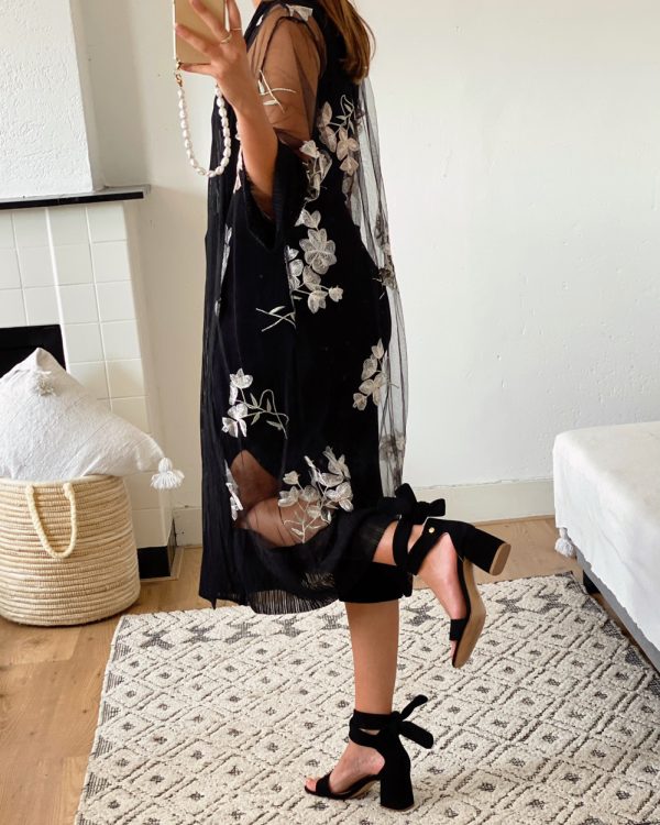 Midnight Blossom Floral Kimono