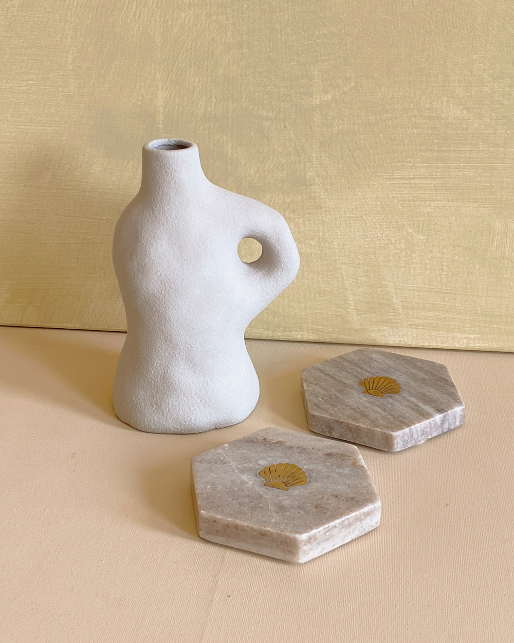 Sculptural Greige Vase