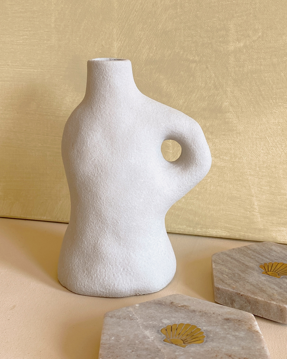 Sculptural Greige Vase
