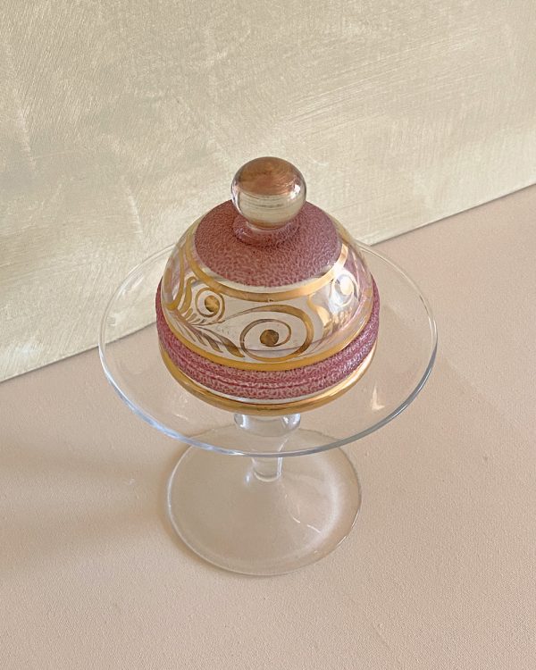 Vintage Nostalgic Glass Gold Rose Bowl