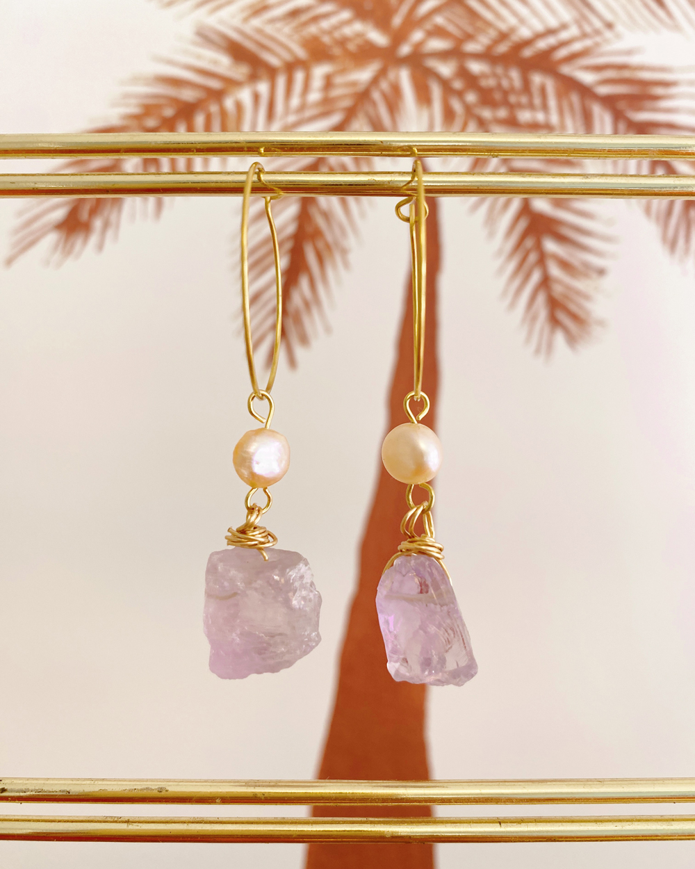 Freshwater Pearl Pastel Quartz Earrings