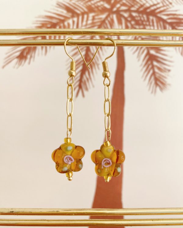 Maple Flower Drop Earrings